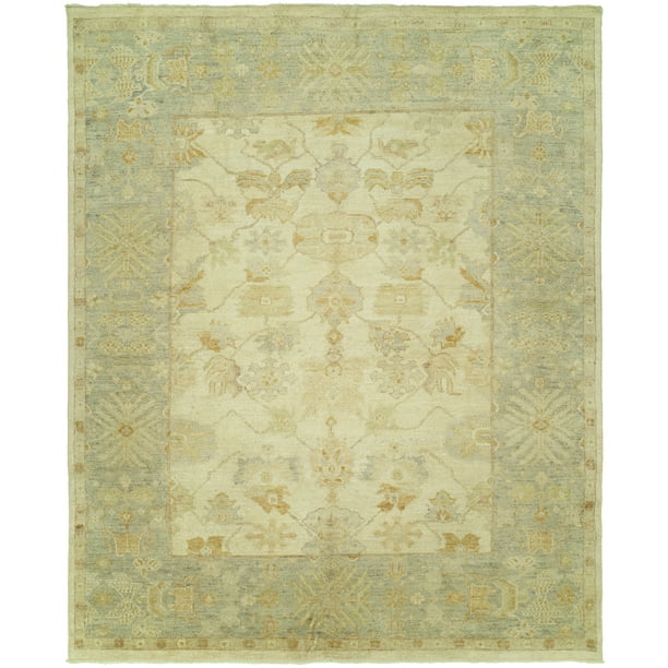 6' x 9' Kalaty Rug Karaman Brown/Sea Foam Hand-Knotted Area Rug 6' x 9' Kalaty Rug Karaman Brown/Sea Foam Hand-Knotted Area Rug